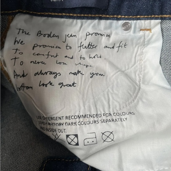 Boden The Edinburgh Jean Gold Piping Stretch Women’s Sz US 10 UK 14 High Rise - Picture 14 of 16